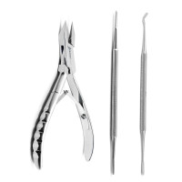 Manicure Pedicure Chiropody Podiatry Nail File Cutter Lifter Beauty Instruments Set of 3