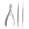 Manicure Pedicure Chiropody Podiatry Nail File Cutter Lifter Beauty Instruments Set of 3