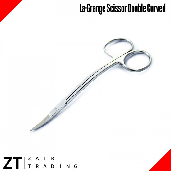 Dental La-Grange Scissor Double Curved Trimming Tissue Gum Surgical Instruments Set 