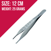 Toothed Dressing Forceps Plier Instruments Dental Adson Kocher Tweezer 12cm