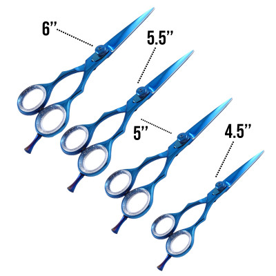Hair Dressing Barber Scissor Blue Color Set of 4 
