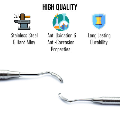 Dental Bone Scraper Grafting Implantology Surgical Instruments Curved Blade