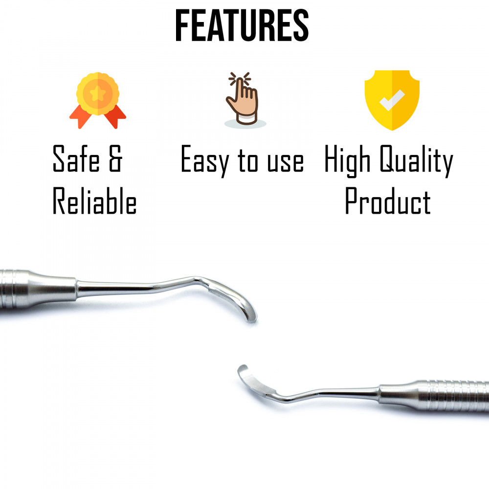 Dental Bone Scraper Grafting Implantology Surgical Instruments Curved Blade
