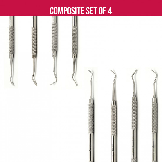 Set of 4 Composite Plastic Filling Instruments Double Ended