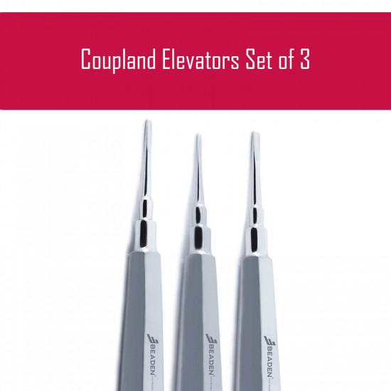 Set of 3 Coupland Elevators Root Canal Vets Teeth Extraction Surgical Instrument