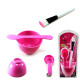 4 in 1 Face Mask Mixing Bowl Spoon Stick DIY Beauty Make Up Facial Pink