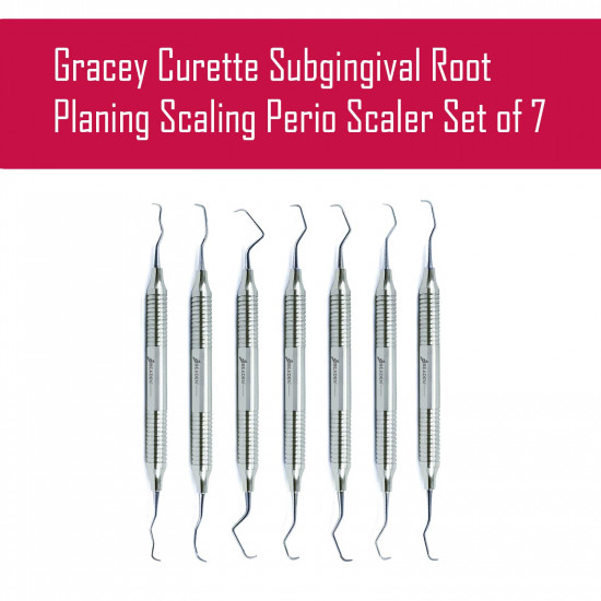 Premium Instruments Gracey Curettes Set Of 7 - Stainless Steel Periodontal Scalers For Root Planing