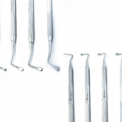 Dental Lucas Surgical Periodontal Bone Curettes Set of 4 Premium Instruments