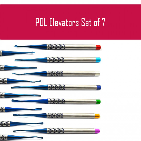 Set of 7 Precise Tips Dental PDL Luxating Root Elevators Surgical Ligament Lab