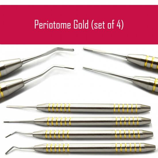 Dental Implant Surgery Atraumatic Extractions Periotome Gold Color Coated Lab