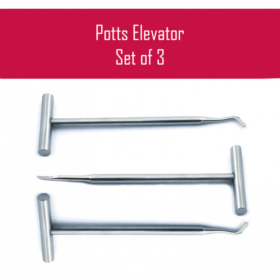 2-Pack Potts Dental Tooth Surgery East West Elevators #6 & #7 L&R Standard Handle Gold